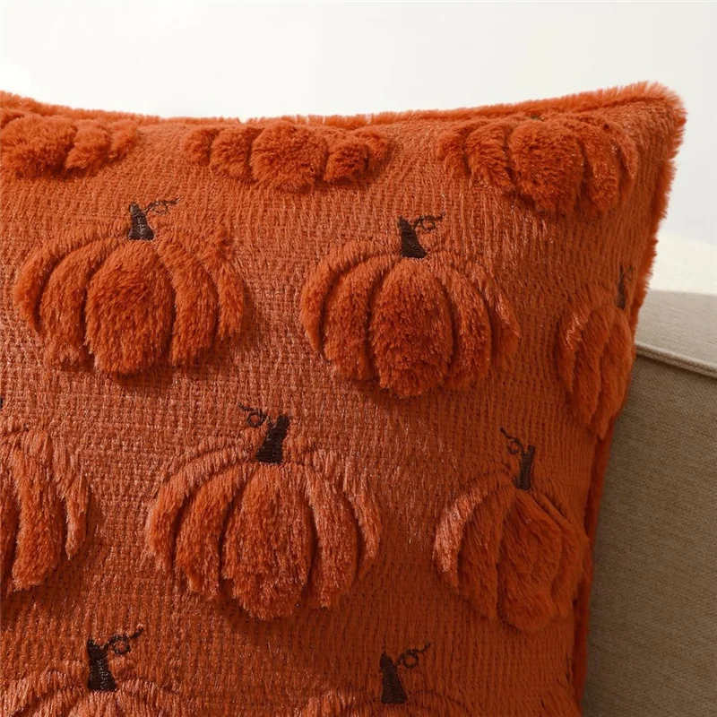 خريف الخريف الحصاد الضخ لأغطية وسائد رمي الزخرفية ، أغطية الوسائد المطرزة ثلاثية الأبعاد لعيد الشكر-AC08 #5