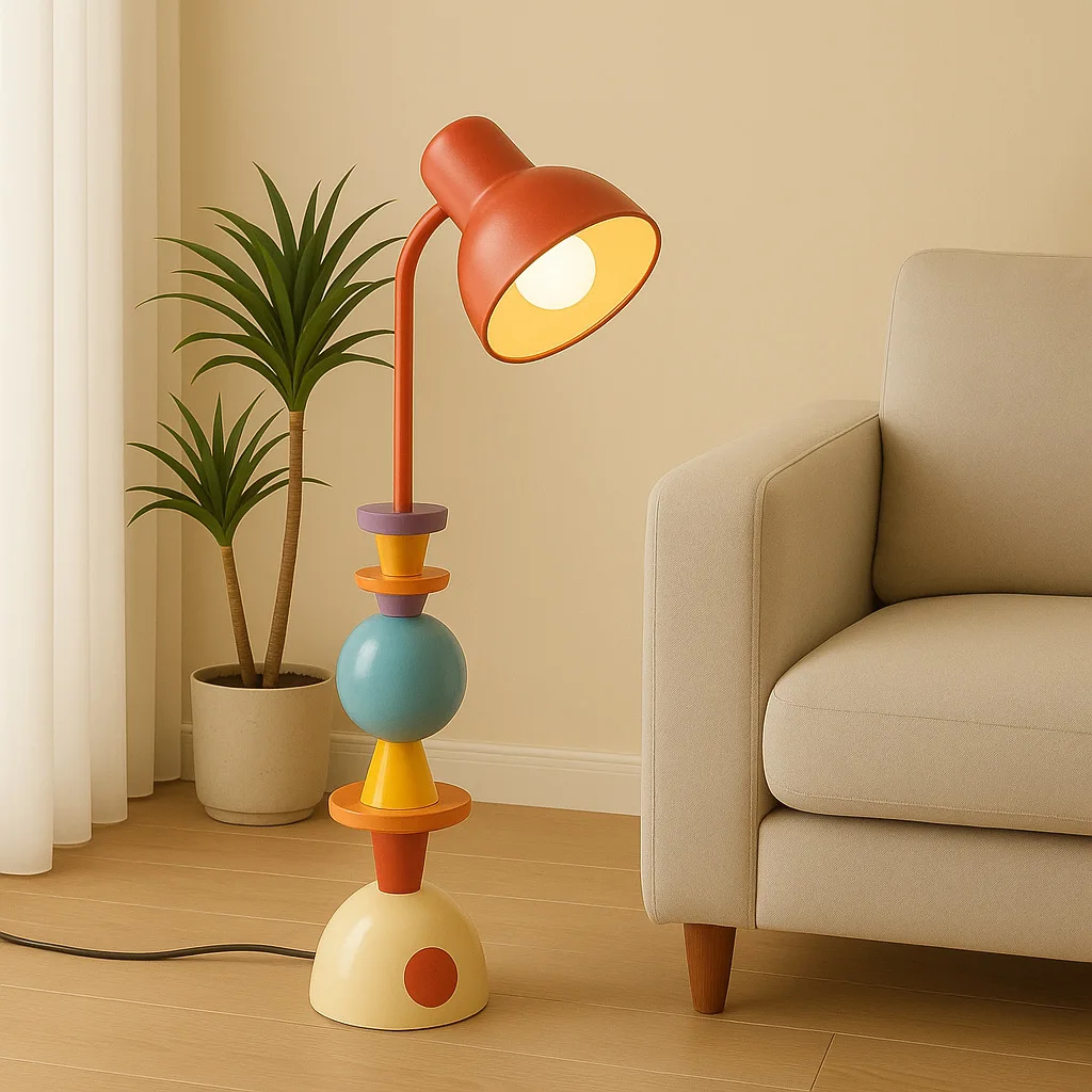Dopamine Colorful Building Blocks Floor Lamps Children Room Decor Light Fixture Bedroom Beside Led Illumination Novelty Lighting