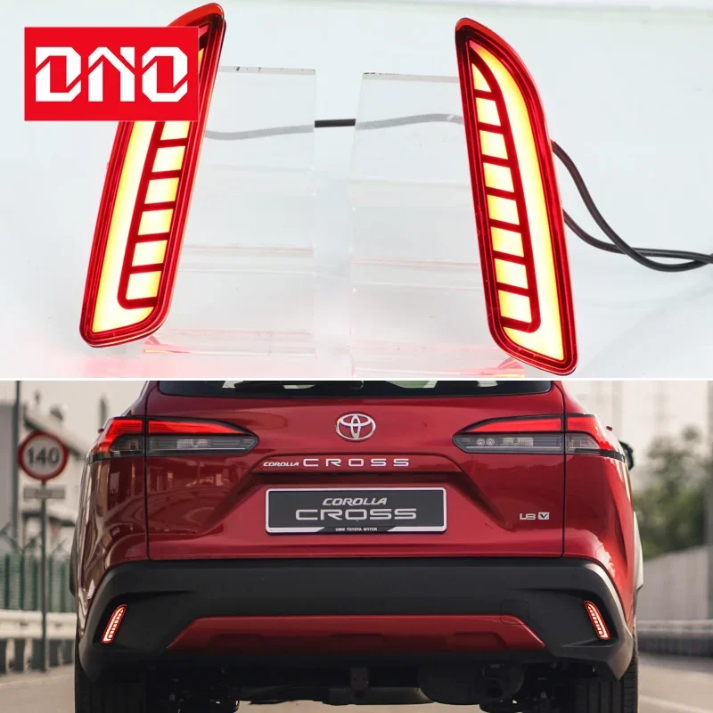 Car LED Rear Bumper Lamps For Toyota Corolla Cross 2020-2022 Brake Light Turn Signal Backup Reflector Lamp Taillights Fog lamp