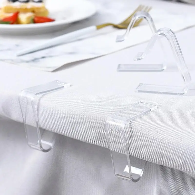 

8PCS Tablecloth Clips Transparent Non-slip Securing Holder Decorative Tablecloth Clamp Holder Table Cover Clamps Punch-Free