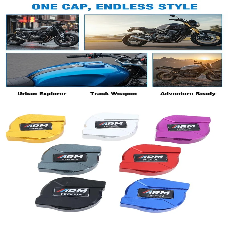 1pc Universal Motorcycle CNC Oil Filler Cap Decorative Cover Aluminum Alloy Moto Fuel Tank Cover With Scratch Resistant Surface