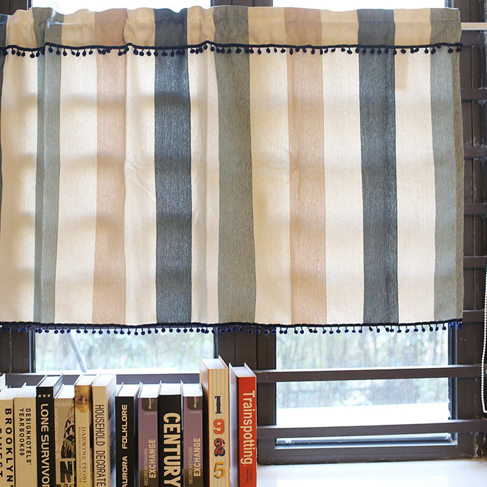 

1Pcs Nordic Half Curtain Polyester Small Curtain Door Window Kitchen Bedroom 130x60cm Short Curtains