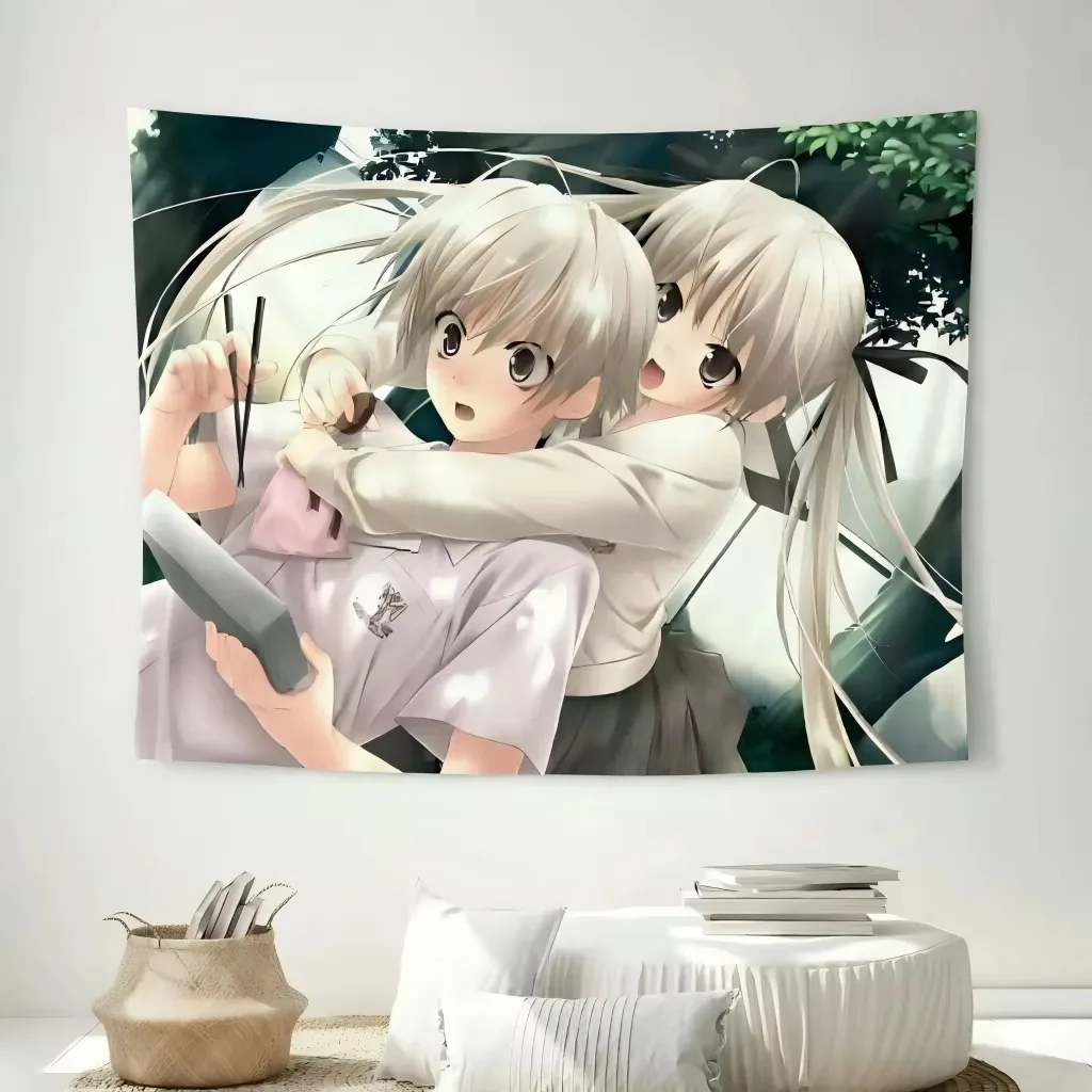 Yosuga no Sora Kasugano Siblings Anime Tapestry, Sweet Couple Scene Wall Hanging for Bedroom Dorm Soft Aesthetic Decor Gift