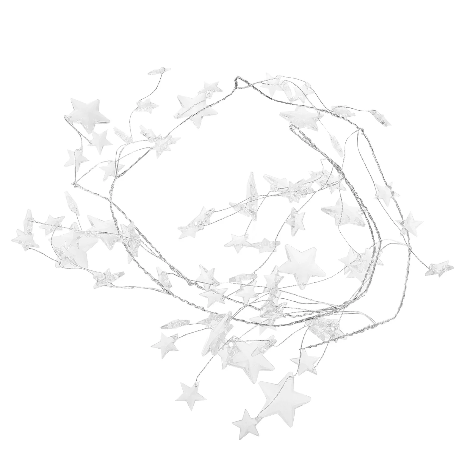 

Transparent Acrylic Star Garland Five Pointed Beaded Chain for Christmas Tree Decor Holiday Fireplace Mantel Winter Wedding