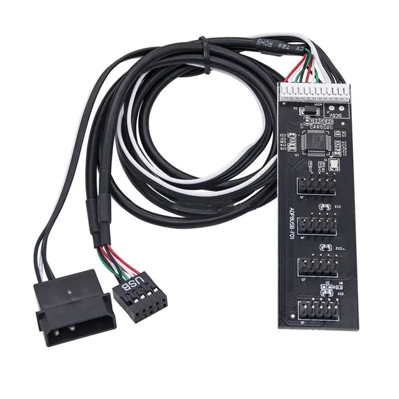 AT82-USB2.0 Header Splitter IDE 9 Pin 1 To 4 Extension Hub Splitter With SATA/IDE Interface Cable For PC Mainboard Adapter