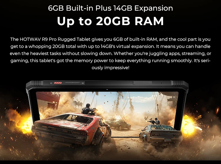 [Ship From Germany]HOTWAV R9 Pro Rugged Tablet 11'' FHD+ 2K Display 20080mAh Pad Android 14 6GB 256GB Camera Global 4G Tablet PC