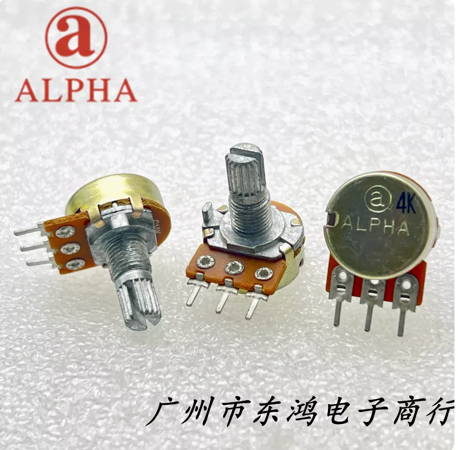 1pcs Taiwan ALPHA Aihua Single Link 16 Guitar Sound Volume Adjustment Potentiometer C10K Axis Length 15mm