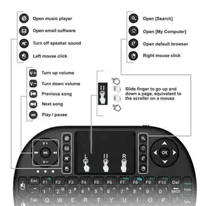 I8 mini wireless keyboard 2.4g Air mouse remote touchpad use dried battery for Android tv box pc wireless keyboard 12 Main Sales Mouse and Keyboard - №8