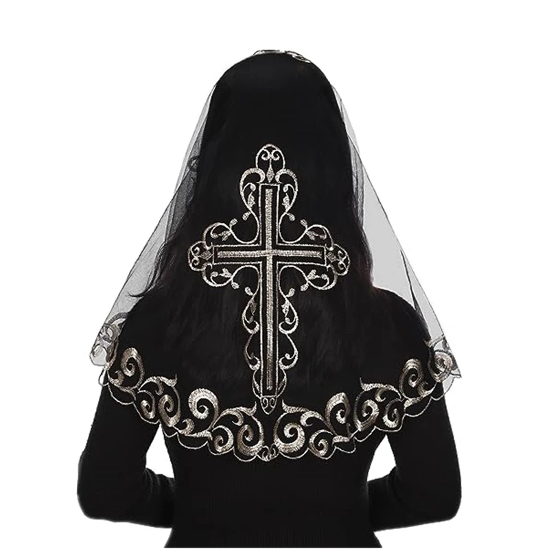 Catholic Church Mass Veil Embroidery Head Covering for Women Church Veil