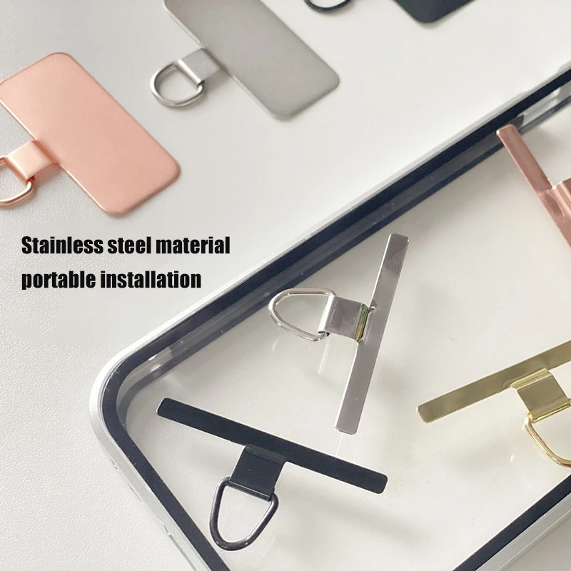 Phone Anti-lost Lanyard Patch Phone Lanyard Gasket Replacement Connector Ultra-thin Stainless Steel Mobile Phone Tether Patch