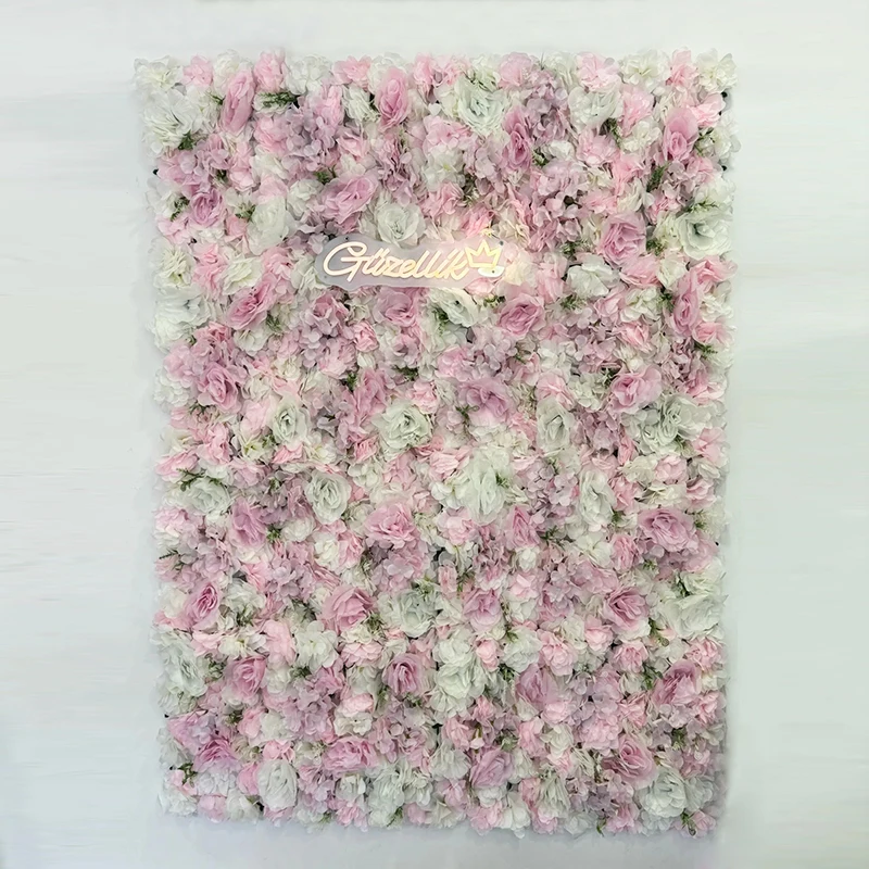 

1Piece Artificial Flower Wall Panel Pink Flower Wall Backdrop Floral Backdrop Decoration Rose Wall for Bridal Shower Wedding