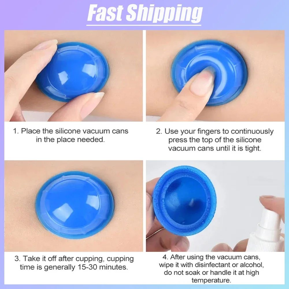 12pcs Chinese Medicine Relieve pain Cupping Tool household Body Massage Vacuum Cupping Universal Silicone Suction Cup Cupping