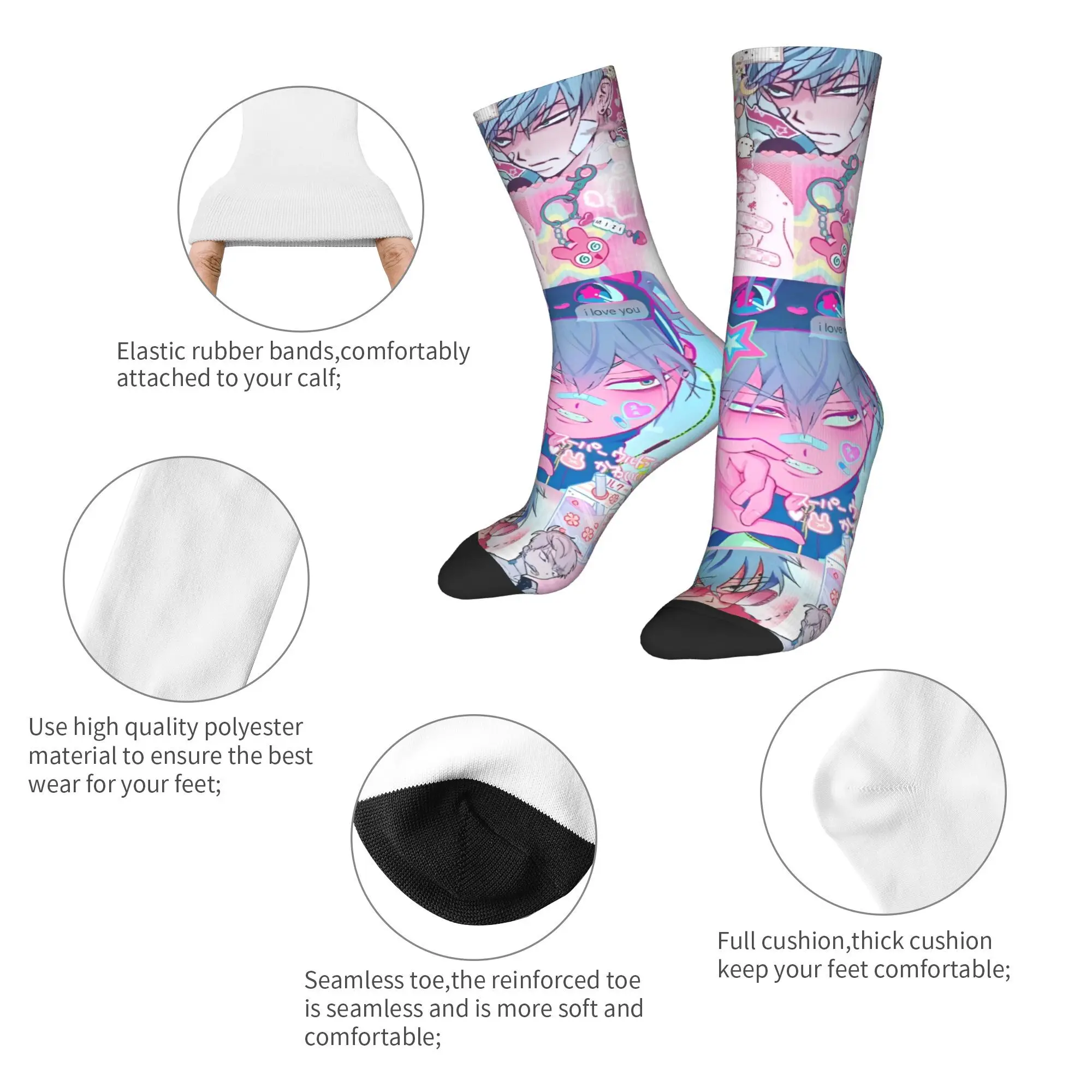 الغريبة المرحلة أنيمي جوارب الرسم الترفيه الجوارب الشتاء عدم الانزلاق الجوارب الرجال الرياضة في الهواء الطلق تنفس الجوارب