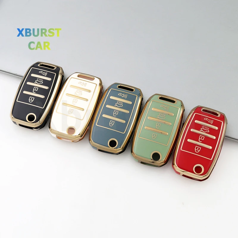 3/4 Buttons TPU Car Key Case For Kia Rio 3 K2 Ceed Cerato K3 Sportage 4 Picanto K5 Optima Sorento Forte Stinger 2017 2018