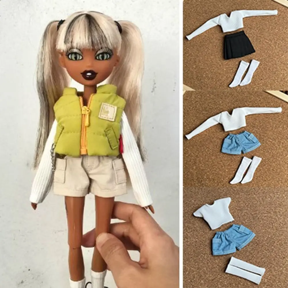 

Модный повседневный полосатый базовый милый мини-свитер принцессы, топы, аксессуары «сделай сам», вязаные топы, короткая юбка для кукол azone ob24 ob26,