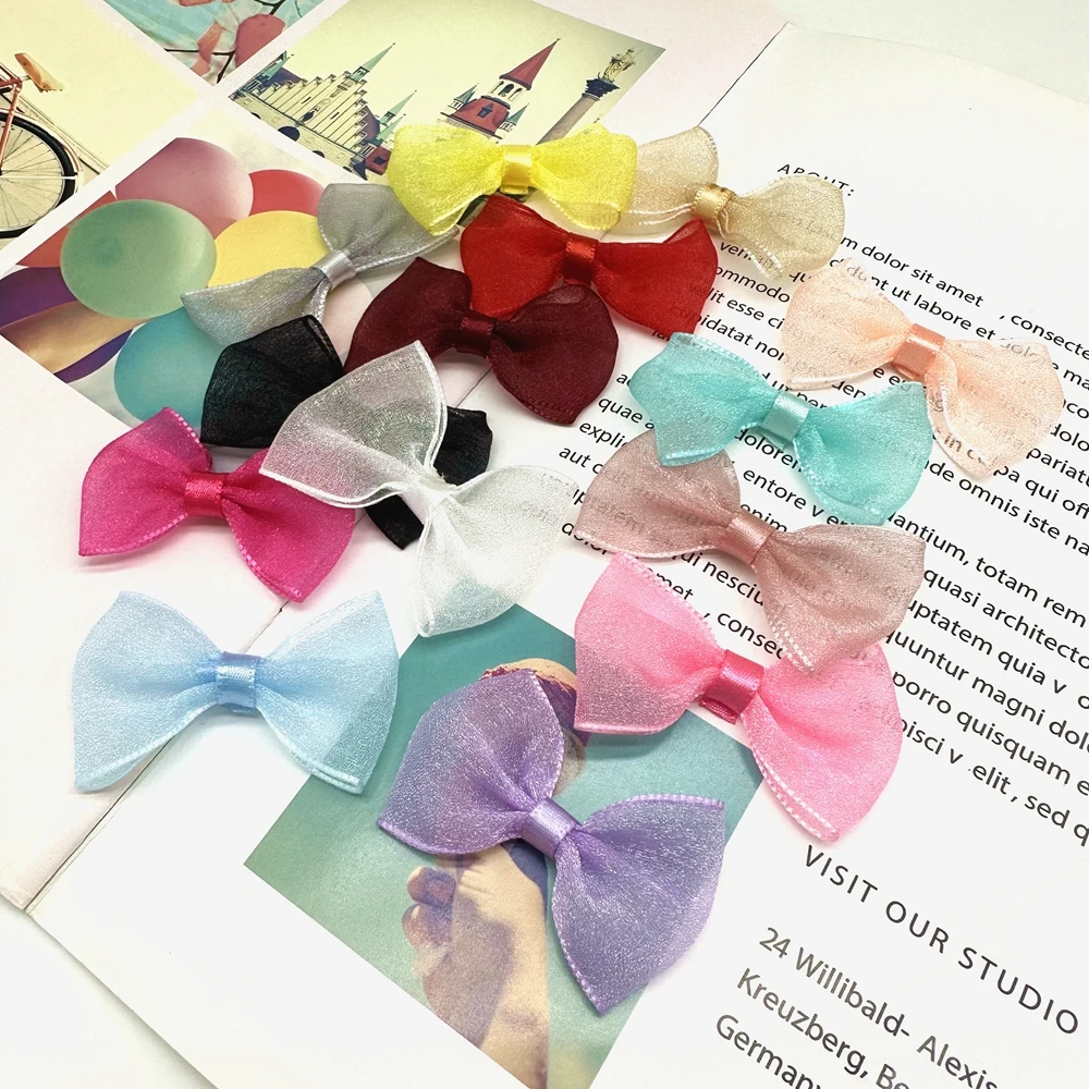 20pcs / 50pcs 40-60mm Gauze tape Bows DIY Crafts Wedding Party Birthday Decoration Handmade Bow decorations for wedding