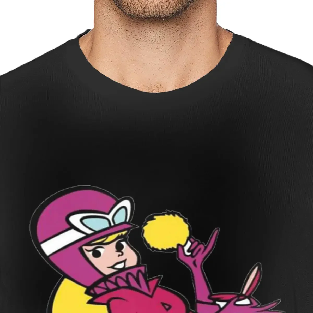 Penelope Glamour maglietta da uomo Wacky Races 1968 Anime TV Series magliette Vintage manica corta O collo T-Shirt 100% cotone grafico