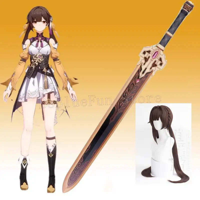 Anime Sushang Sword Honkai: Star Rail Cosplay Props Weapon Halloween Christmas Fancy Party Props 100CM Wig Props