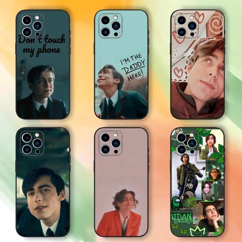 A-Aidan Gallagher Actor Phone Case For iPhone 16,15,14,13,12,11 Plus,Pro Max,XS,X,XR,SE,Mini,8,7，Soft Silicone Black Cover