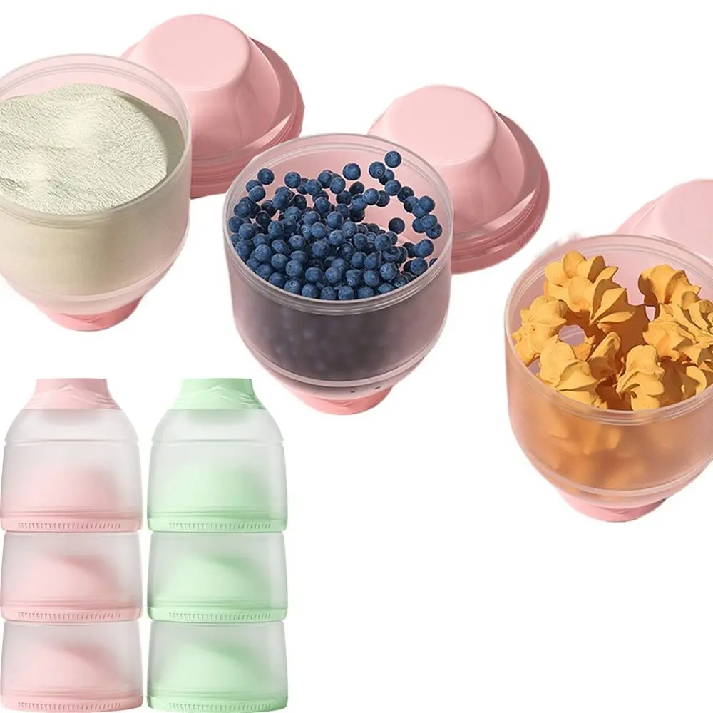 

Food Grade 3 Layers Baby Milk Powder Box Sealed Compartment Snack Container Stackable Large Capacity Infant Food Tank Travel