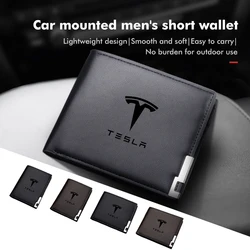 Auto Driver License Card Package Carbon Leather Wallet For Tesla Model 3 Y S X Roadster Bonina Coil