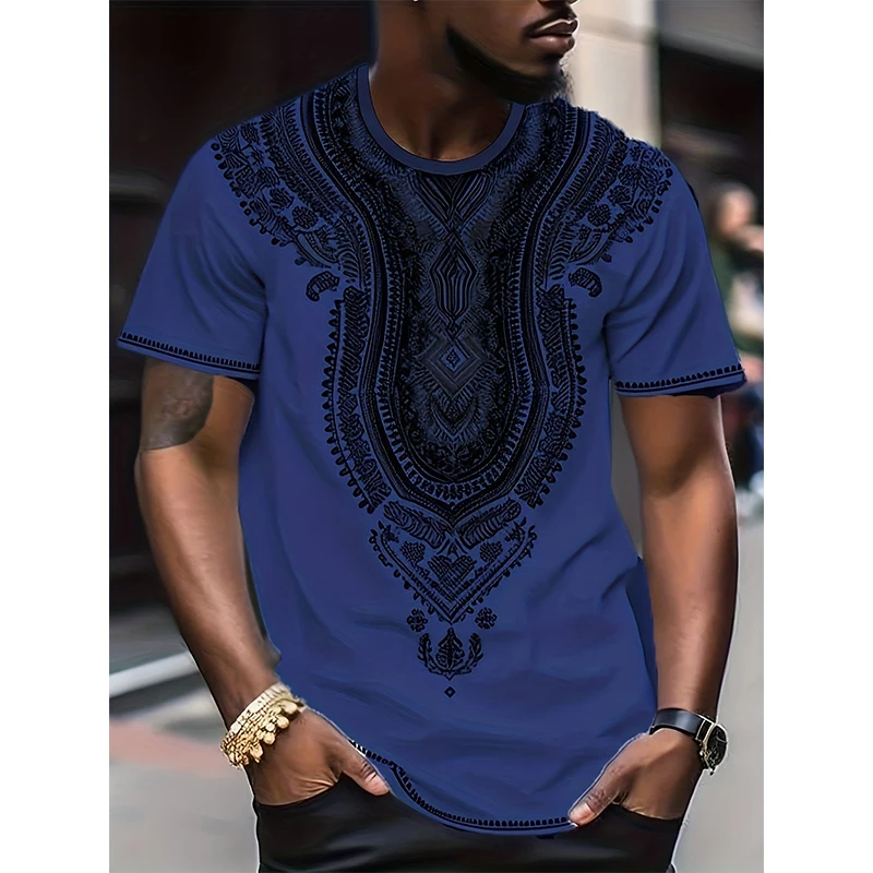 African Ethnic Style T-Shirts Tribal Dashiki 3D Print Men\'s Women Short Sleeve T Shirt Oversized Harajuku Y2k Tops Tees Clothing