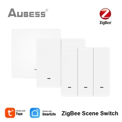 AUBESS Tuya ZigBee Smart Scene Switch 1/2/3 Gang Smart Switch Controller a pulsante funziona con Smart Life App Gateway ZigBee