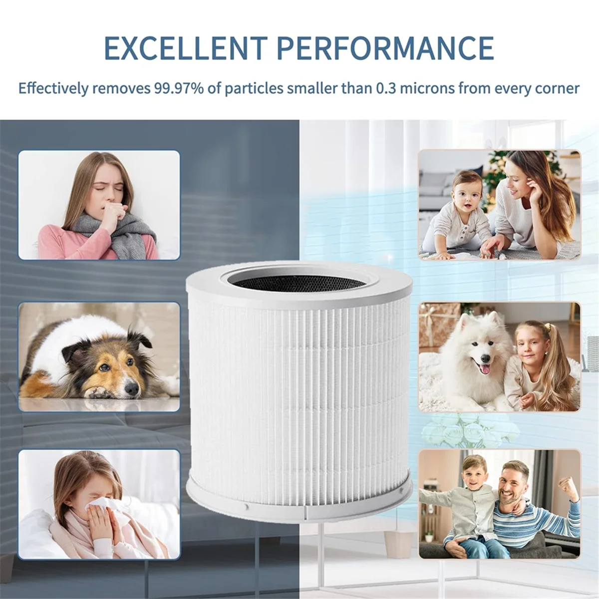 Air Purifier Filter for Xiaomi Air Purifier 4 Compact Filter Smart Air Purifier PM 2.5 with Activated Carbon Filter