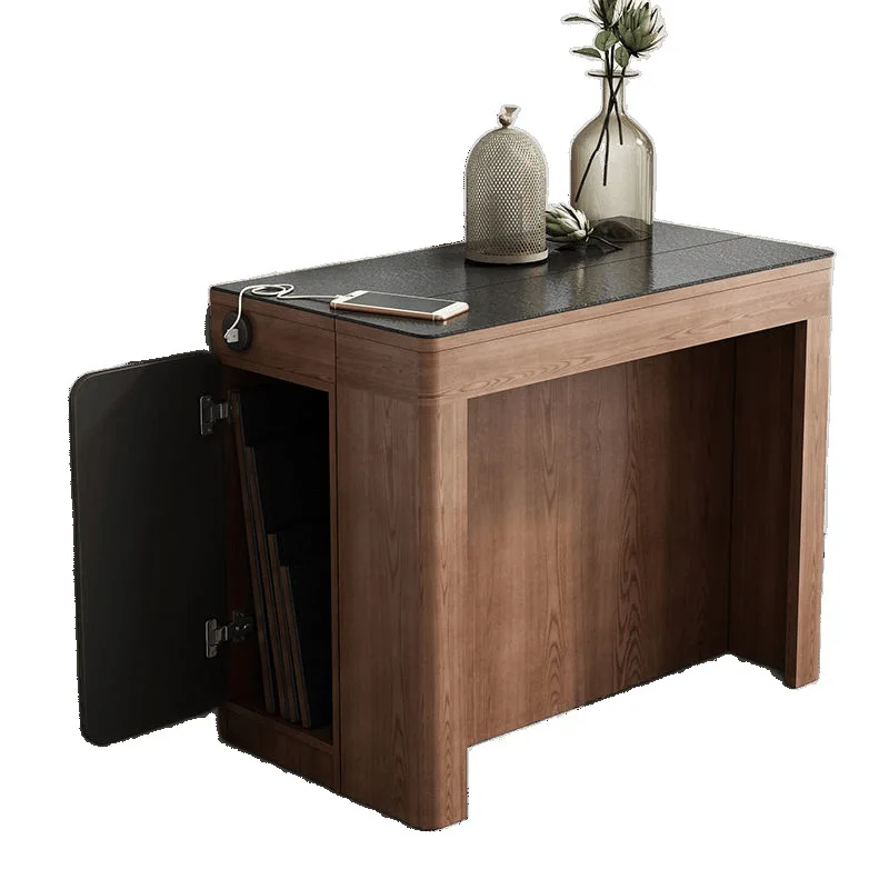 طاولة طعام قابلة للطي وكرسي مجموعة شقة صغيرة من الخشب الصلب قابلة للسحب لتوفير المساحة طاولة طعام منزلية #1