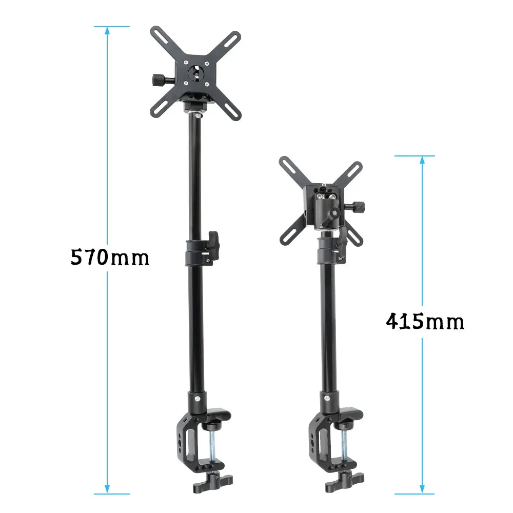 KIMRIG C Clamp Adjustable Monitor Stand With Quick Release Dovetail Clip VESA Mount 75x75 100x100 Fits 13 to 32 Inch LCD Screen