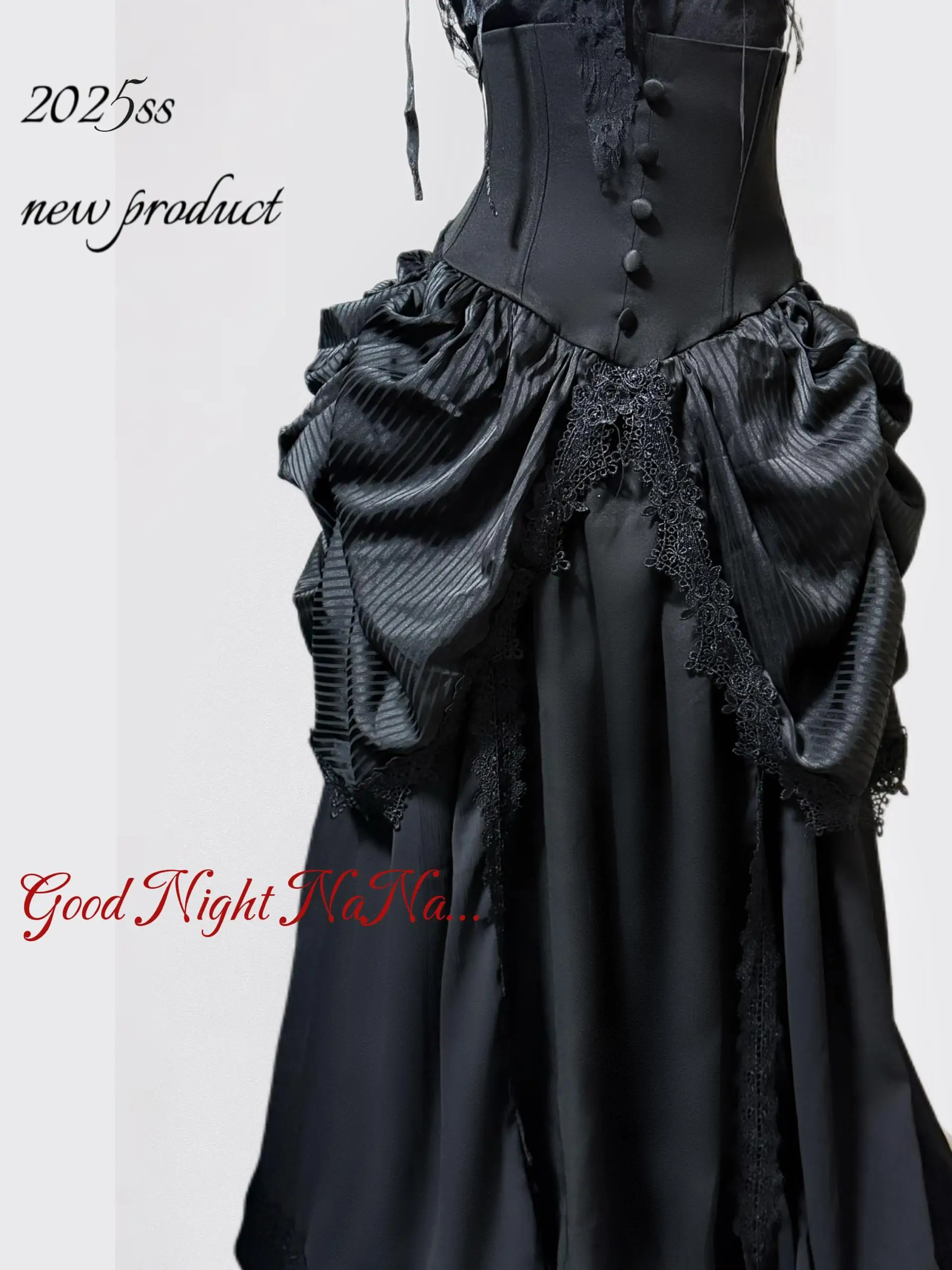 Subculture Gothic Aesthetic Cos Clothes Set Women's Retro Elegant Slim-Fit Lace Halter Top + Long Fishbone Skirt Cardigan Set