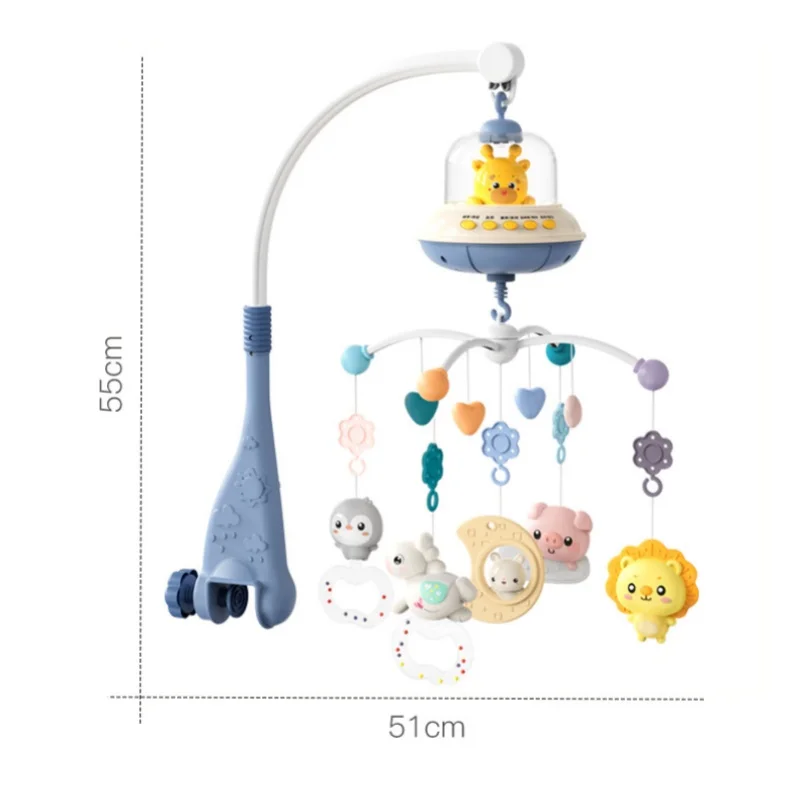ベビーベッドベルチャイム、0～1歳向けの子供用製品、リモコン音楽回転ベッドサイドベル、赤ちゃんを落ち着かせるおもちゃ、ギフト