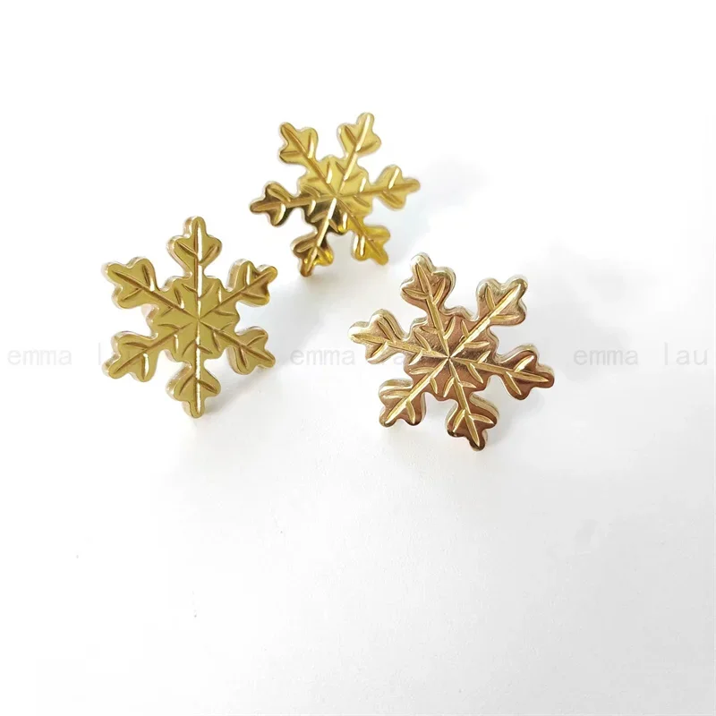 Snowflake Golden Brass Handles Pure Copper Cabinet Door Knob Single Hole Drawer Lattice Handle Hardware Door Pulls