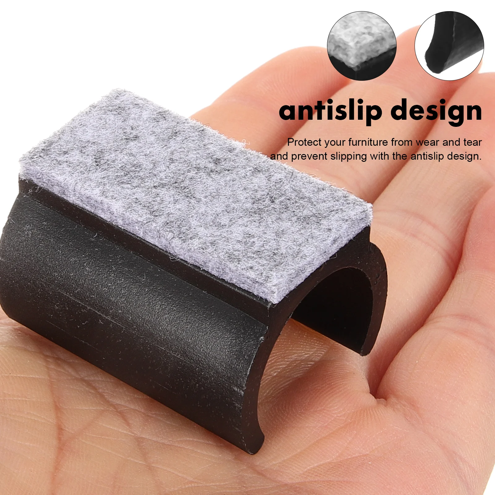 10 Pcs Furniture U-shaped Foot Pads Felt for Chairs Bottom Floor Protectors on Hardwood Floors Mats Legs Protective Mute