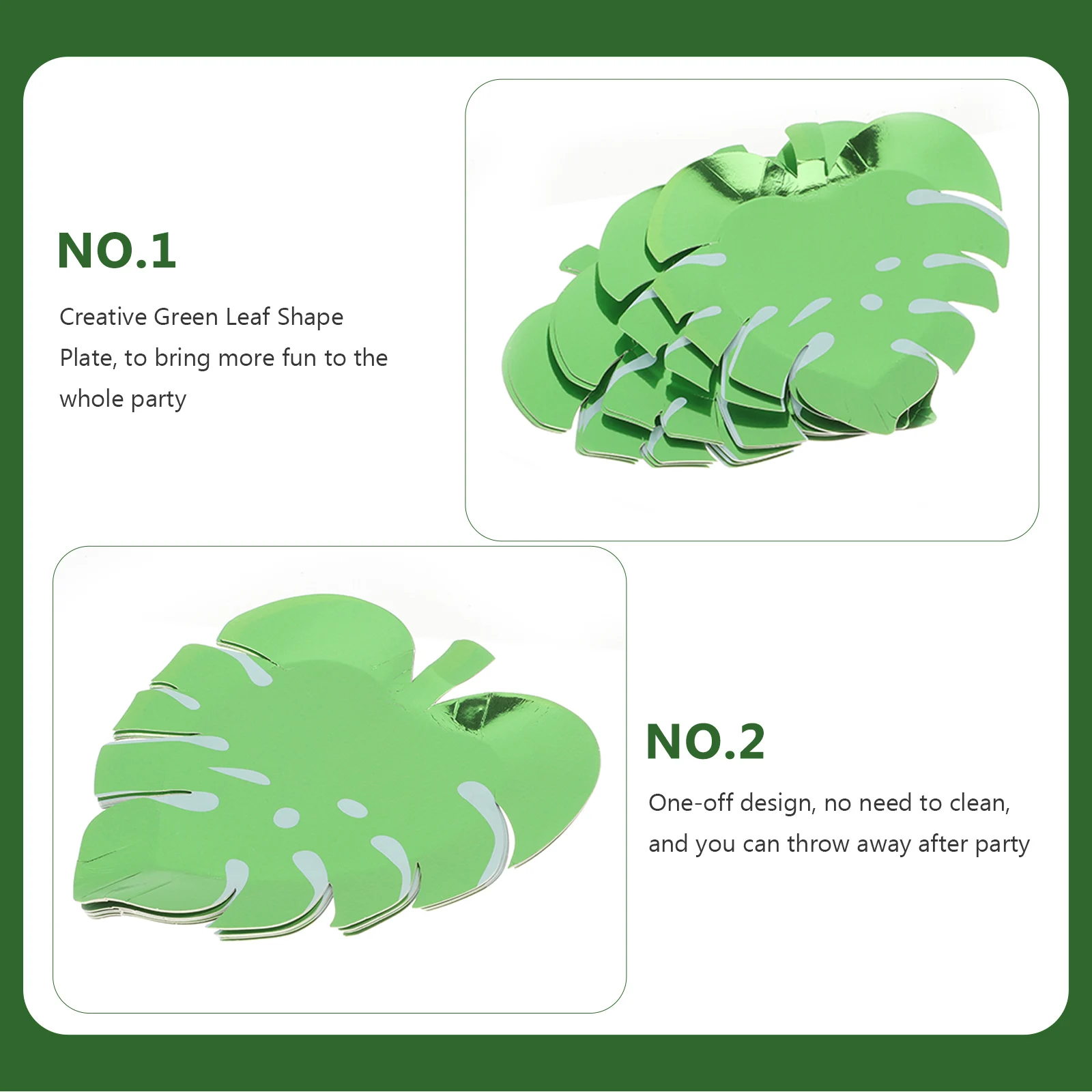 

16 Pcs Leaf Dining Plate Paper Plates Food Serving Fruit Tray Green Convenient Cake