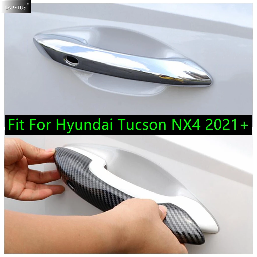 

For Hyundai Tucson NX4 2021 - 2025 Auto Door Handle Protection Decor Sticker Cover Trim Chrome / Carbon Fiber Look Accessories