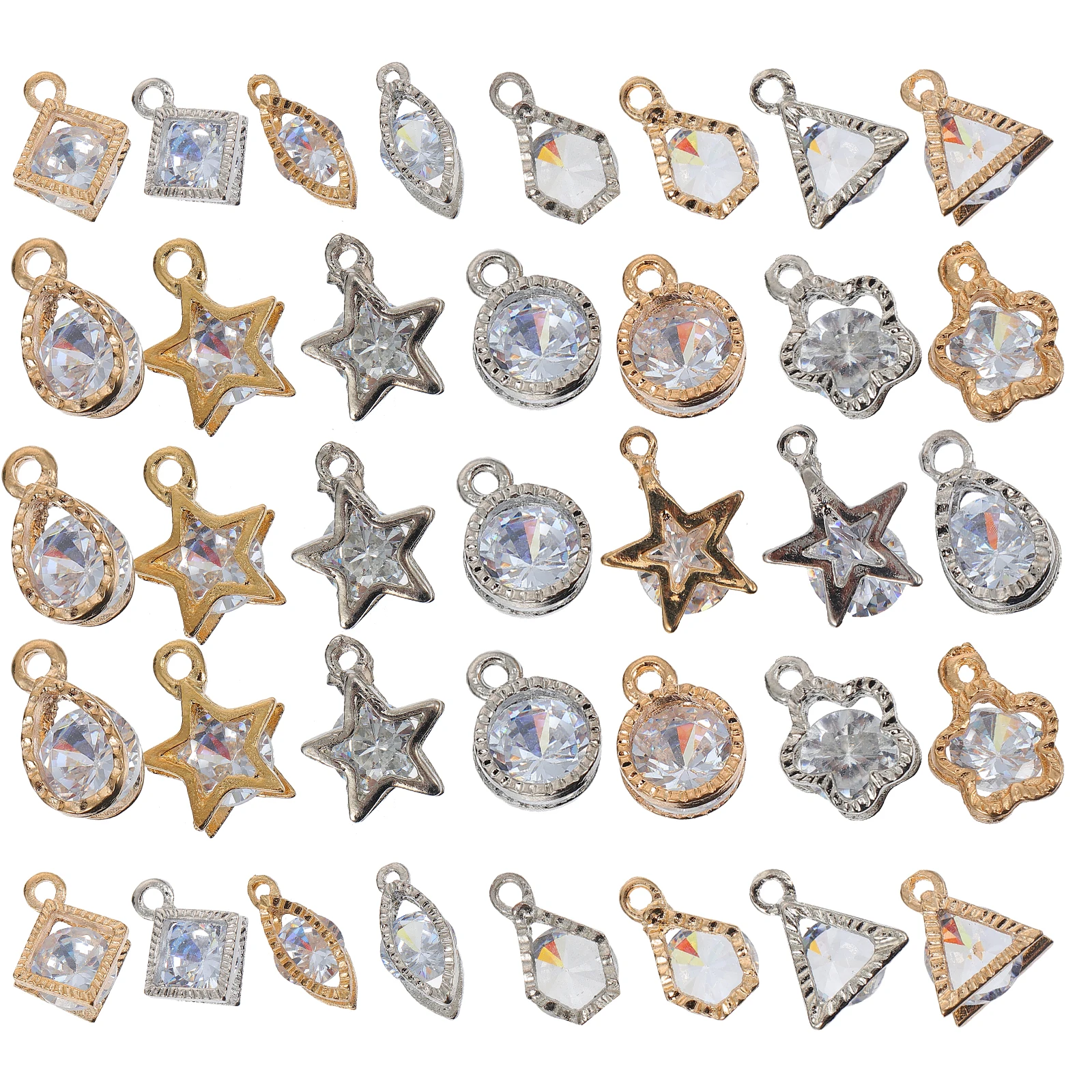 

40 pcs Crystal Zircon Accessories Shiny Decorative Pendants for DIY Necklace Jewelry Crafting Charms Bracelet Gifts
