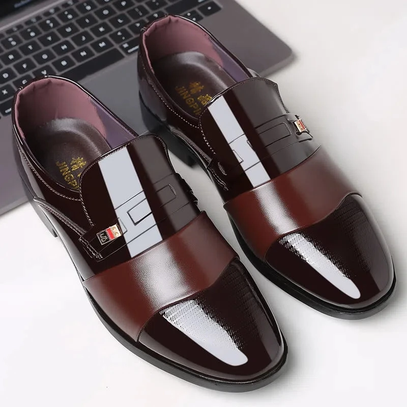 Formal Shoes Boys Oxford PU Leather Fashion Black Brown Slip On Wedding Dress Shoes For Kids Adult Children's Performance Shoes