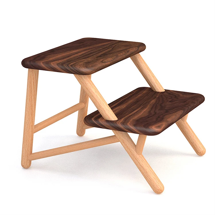 Wholesale Modern Design Wood Step Stool Bedroom Living Room Furniture Wood Ottoman