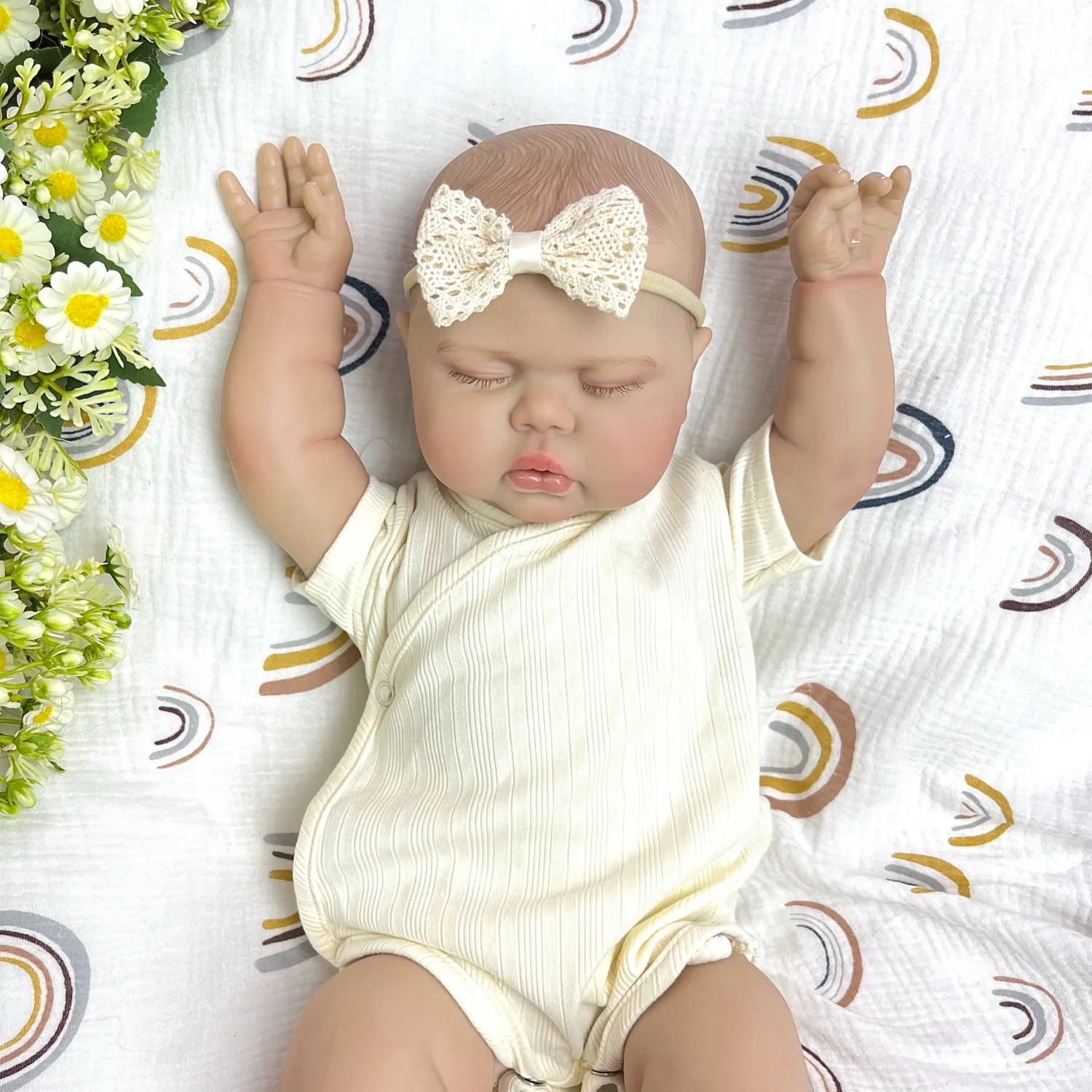 

Кукла BZDOLL 20 дюймов (50 см) «Спящий реборн» с тканевым телом, реалистичная, 3D-эффект кожи, модный подарок на день рождения для девочки