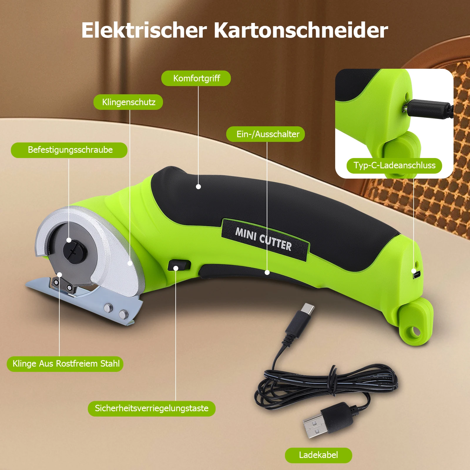Electric Cloth Cutter Copper Coil Motor Portable Fabric Cutting Machine Handheld Paperboard Sponge Leather Rugs Carpet Trimmer