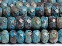 Blue Green Calsilica Jasper Beads AAA Natural Gemstone Faceted Rondelle Size Options 6/8/10mm for Jewelry Making