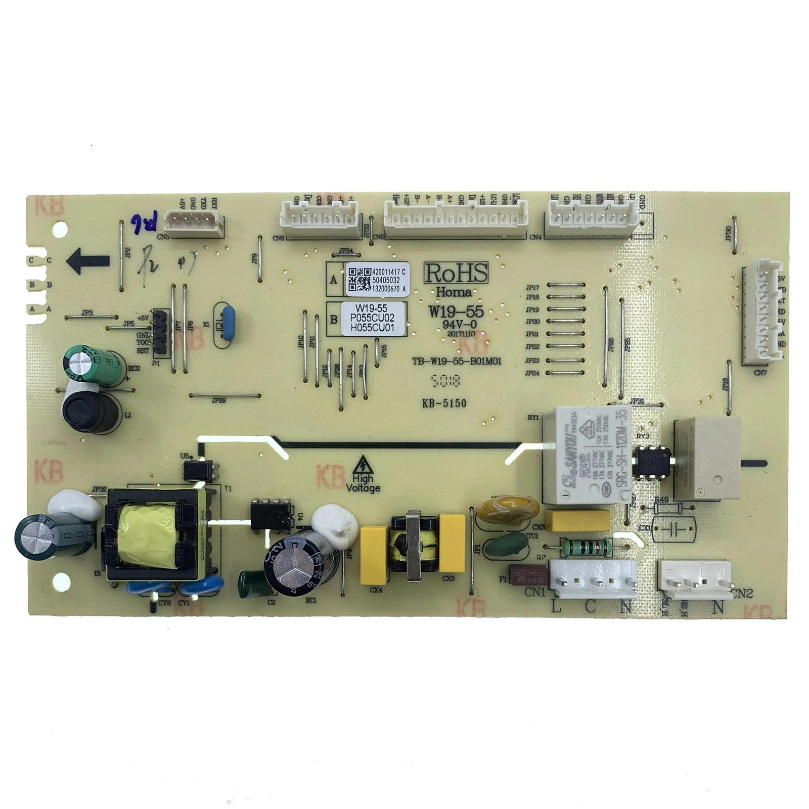 

Homa W19-55 Refrigerator / Fridge Main PCB Power Control Board TB-W19-55-B01M01