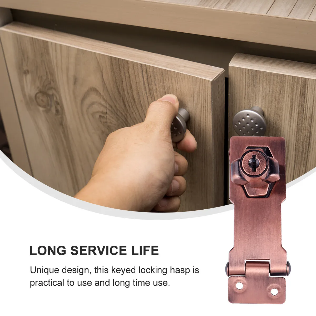 3 Inch Zinc Alloy 90 Degree Keyed Locking Hasp Durable Security Lock for Wooden Doors Drawers Boxes Keyed Hasp Lock