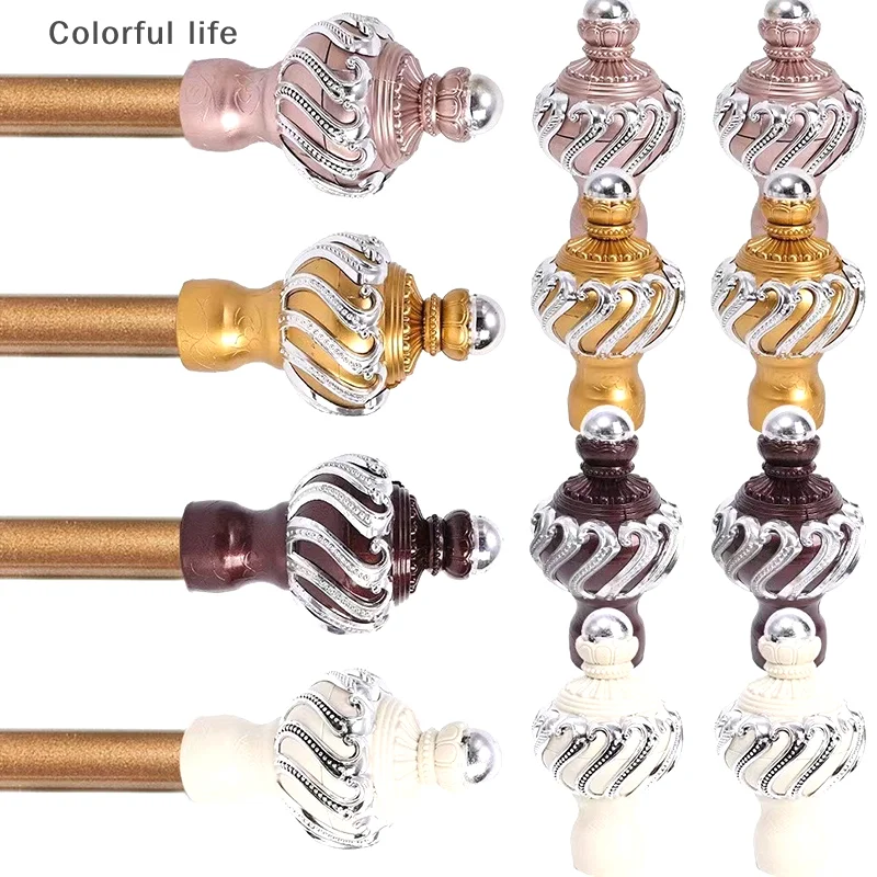 

2pcs European Roman Rod Decorative Heads Sealing Plug Curtain Rod Accessories Spiral Curtain Rod Protective Case