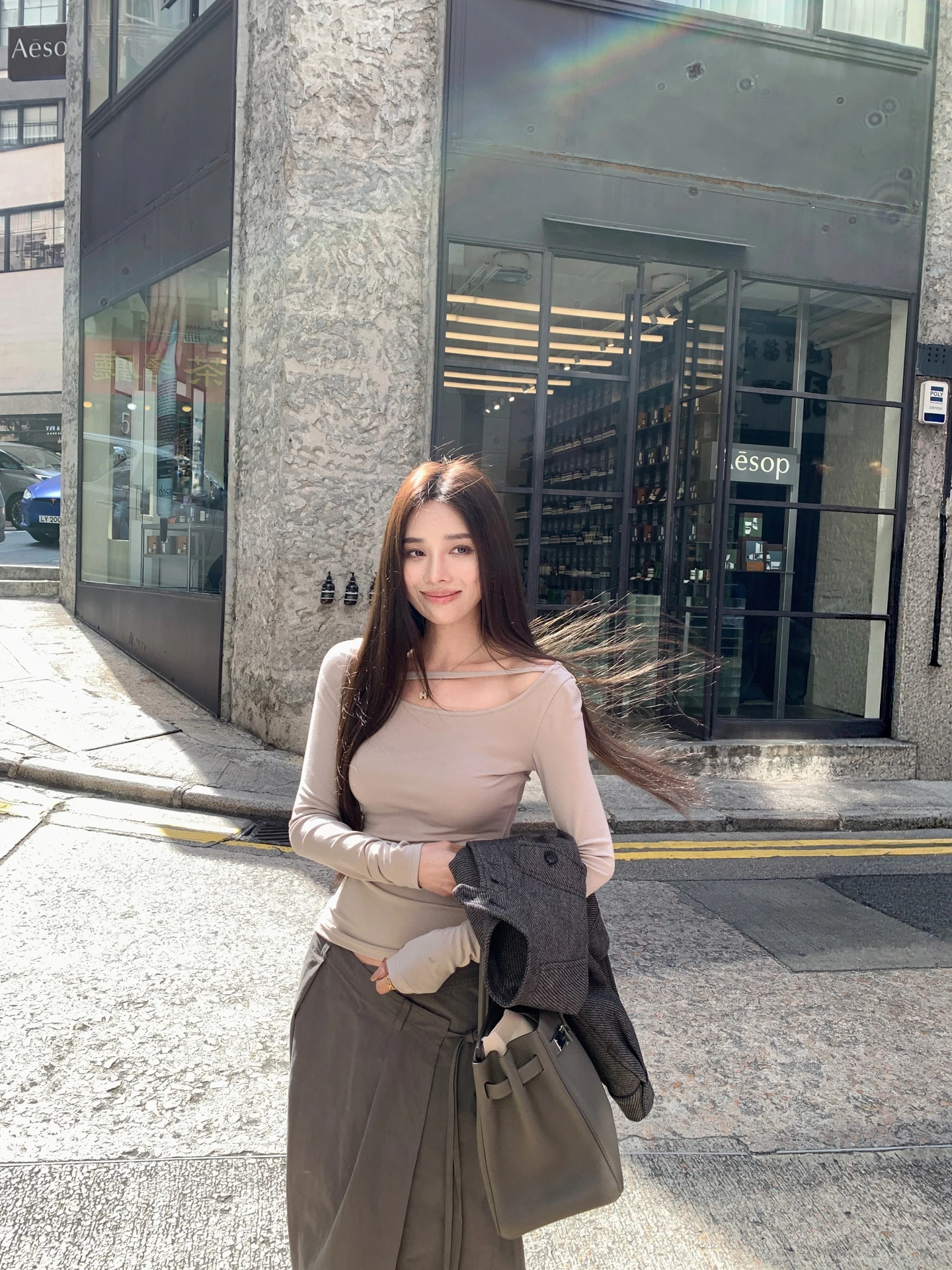 

Muses Diary Pure Desire Irregular Asymmetrical Collar Long Sve Women's T-irt Slim Fit Base irt Commute Sle Spring