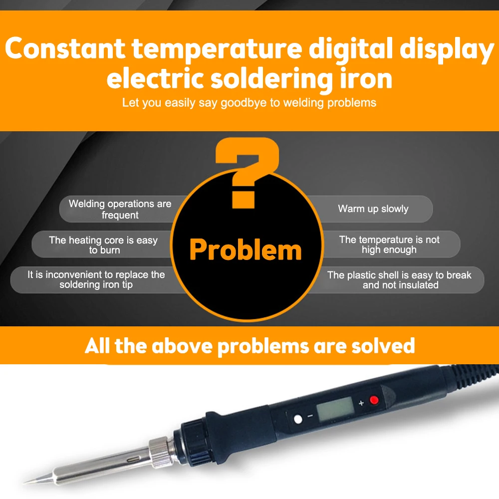 Imagem -06 - Ferro de Solda Elétrico Digital Temperatura Ajustável com Solda Unidade de Sucção para Soldagem 80w ac 220240v ac 110120v