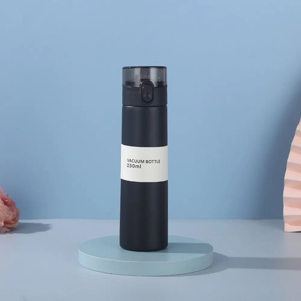 Stainless Steel Mini Thermos Cup One-button Opening 150/250ml Pocket Insulated Cup Leak-proof with Straw Thermal Mug