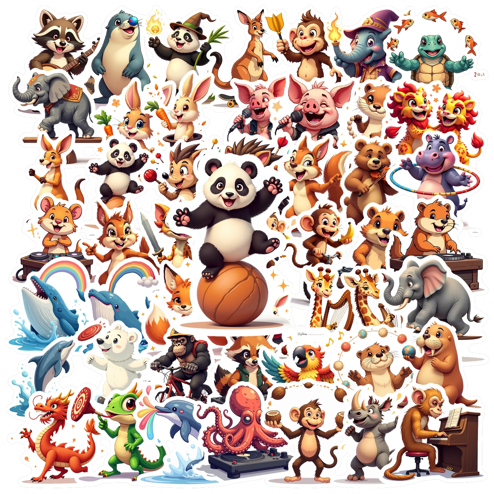 

50pcs Decals Colorful Stickers Vinyl Scrapbook Adhesive 50pcs Water bottle labels for Scrapbooking Gifting Children's events
