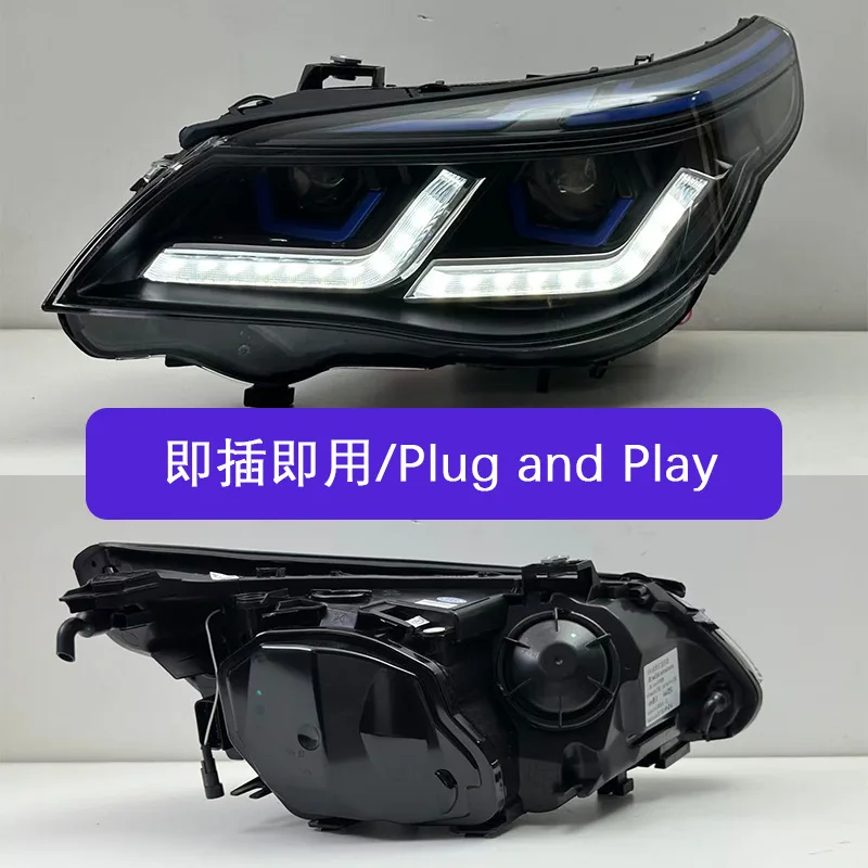 -For Upgraded LED Headlight Assembly Thunder Style Blue Eyebrow DRL for  5 Series E60 03-10*